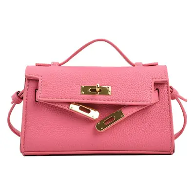 Crossbody Mini Bag Women Brown Gold Clasp