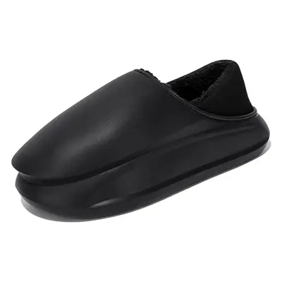 Winter Fleece Lined Black Slip-On Men's Slippers