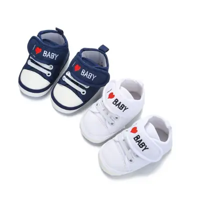 Spring and Autumn casual baby shoes knitted canvas shoes non-slip soft bottom toddler shoes baby shoes 0-18 months breathable wear-resistant