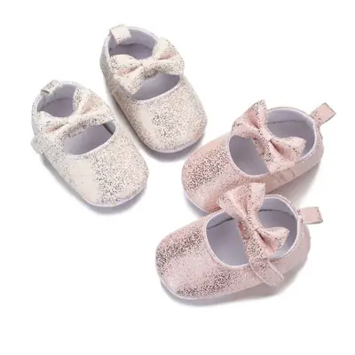Princess shoes baby casual non-slip soft cloth sole shoes 0-18 months baby double Velcro toddler shoes bow cool