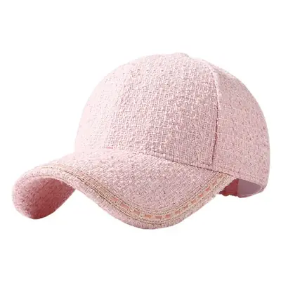 Women's Black Tweed Baseball Cap with Pearl Trim