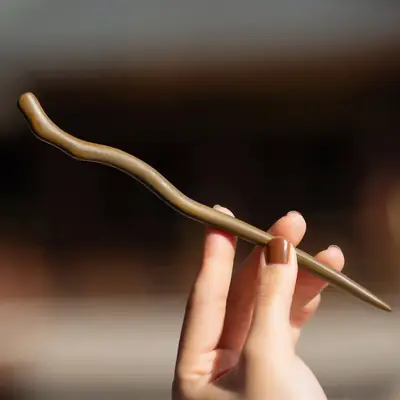 Tianzhi Green Wood Hairpin for Women