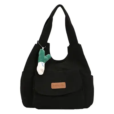 Black Canvas Shoulder Bag for Women Western Style