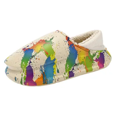 Winter Warm Cotton Slippers for Men, Multi Color Fleece Lined