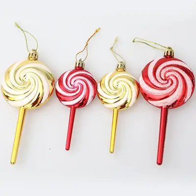 Spiral Red White Lollipop Pendant Christmas Decoration 15cm