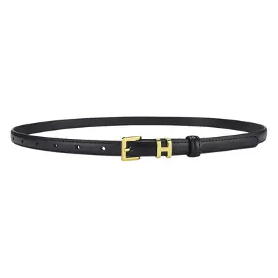 H Family Belt for Women Black Gold Buckle