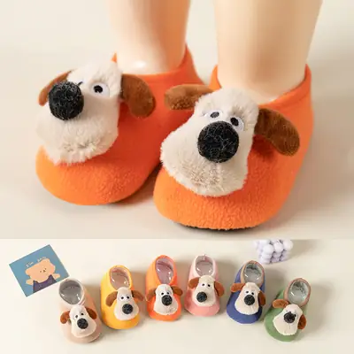 Cute Puppy Soft Slip-On Socks for Kids