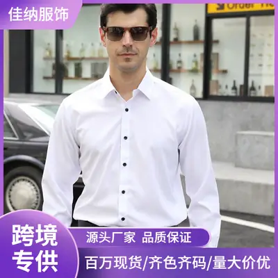 Men's Light Blue Stretch Shirt Business Casual Long Sleeve