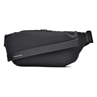 Men's Waterproof Crossbody Chest Bag Black Large Capacity