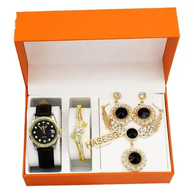 Women's Luxury Diamond Watch Set with Earrings