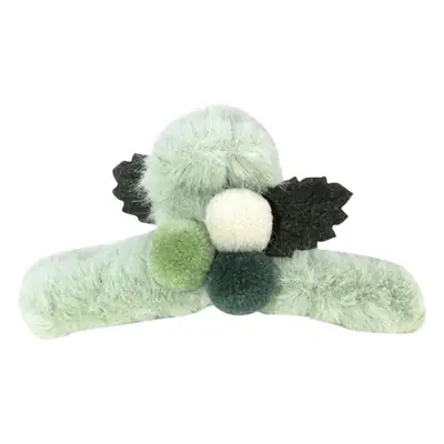 Plush Hair Clip for Women with Plush Pom Pom Decor