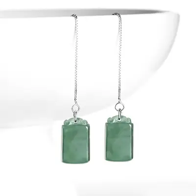 Natural Jade Stone Earrings Set for Women