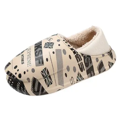 Men's Cotton Padded Indoor Slippers Waterproof Fleece Warm