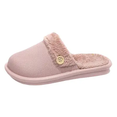 New Detachable Cotton Slippers for Women's Outer Wear Non-slip Winter Couple's Thick Bottom Indoor Warm Household Slippers for Men