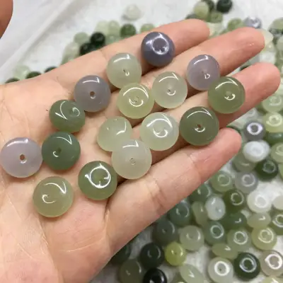 Qinghai Jade Ping An Buckle DIY Jewelry Accessories
