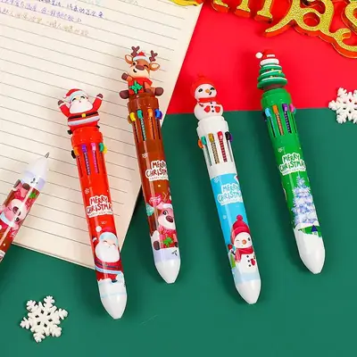 10-Color Cartoon Christmas Pen for Kids