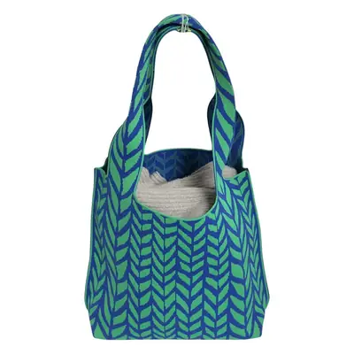 Black Chevron Knitted Shoulder Tote Bag for Women
