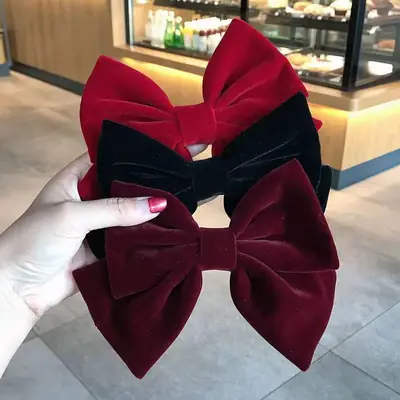 Red Velvet Large Bow Hair Accessory 2023