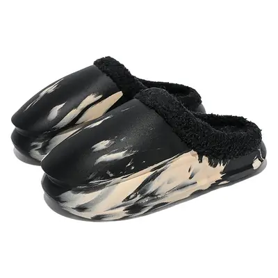 Men's Fleece Lined Waterproof Slippers Black
