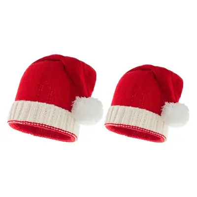 Knitted Red White Christmas Hat for Kids Cross-border Hot Selling