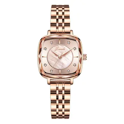 Women's Rose Gold Quartz Watch with Diamond Dial