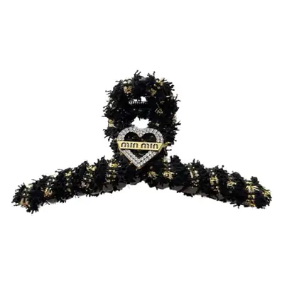 Luxury Black Heart Clip for Women Autumn Winter Hairpin