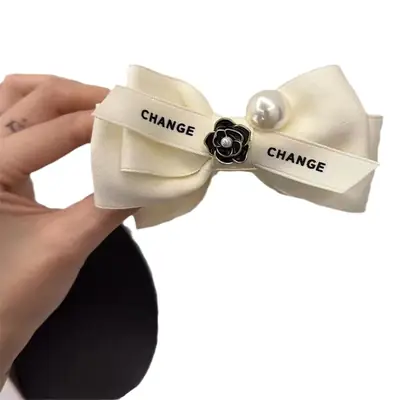 Camellia Hair Updo Clip with Double Bow for Women