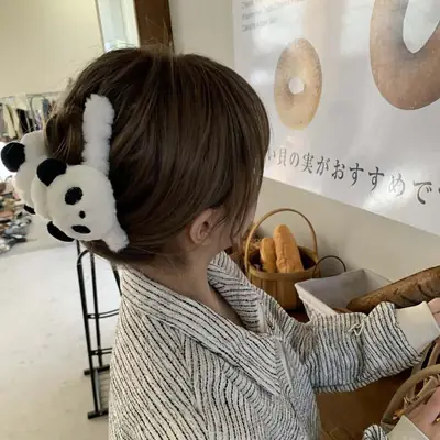 Autumn Winter Panda Clip Hair Accessory for Women