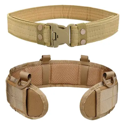 Tactical Girdle Belt with Pocket & Headband Set Tan