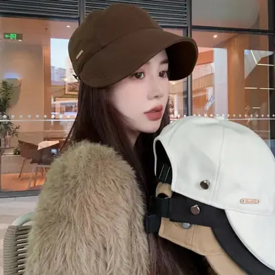 Women Retro Duck Cap Face Mask Autumn Winter Warm Korean Style