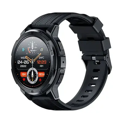 Black Bluetooth Smart Watch with Blood Oxygen & 3-Pointed Design