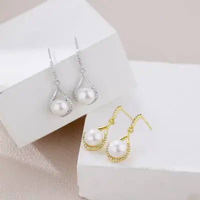 2023 Freshwater Pearl Drop Earrings for Women