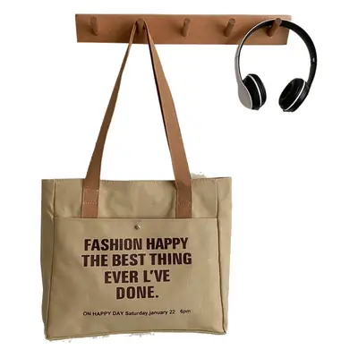 Canvas Student Tote Bag Large Capacity South Korea
