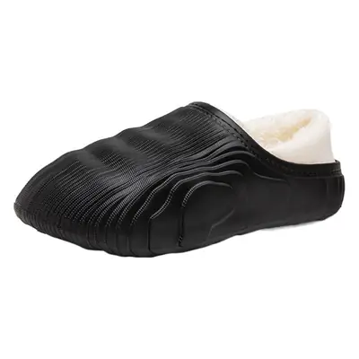 Cotton-padded shoes men's cotton-padded slippers with heel winter indoor home drooping warm woolen slippers trendy lazy shoes cross-border