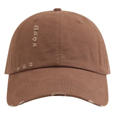 Women Sun-Proof Beige Ripped Cap 5-6cm