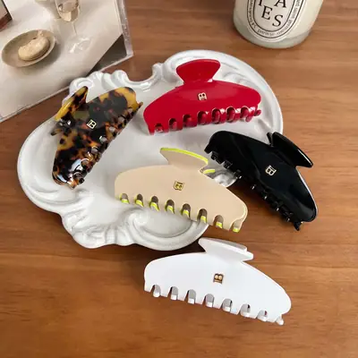 Korean Style Hairpin with Glossy Acetate Shark Clip