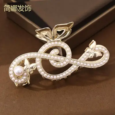 2023 New Musical Note Pearl Hair Clip for Women