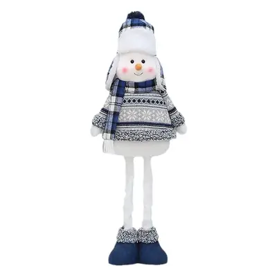 Christmas Blue Retractable Snowman Doll with Hat