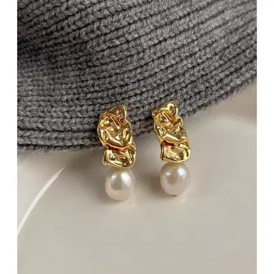 Lava Pearl Earrings for Women French Style