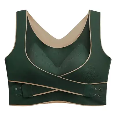 Green Backless Sports Bra for Plus Size Humpback Shaping