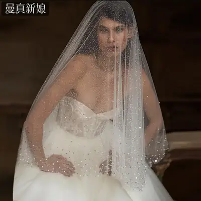 Shiny Starry Sky Mesh Veil for Wedding Photo Props