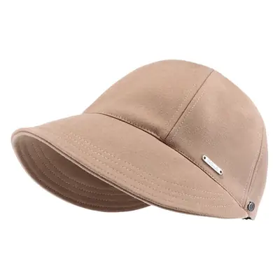 Women Wool Fisherman Cap Brown Winter Warm