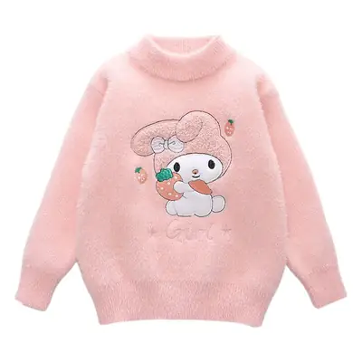 Pink Plush Crewneck Sweater for Girls Baby Girls Winter