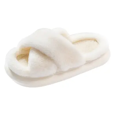 Furry slippers women's autumn and winter wear non-slip indoor thick bottom home furry confinement cotton slippers open winter