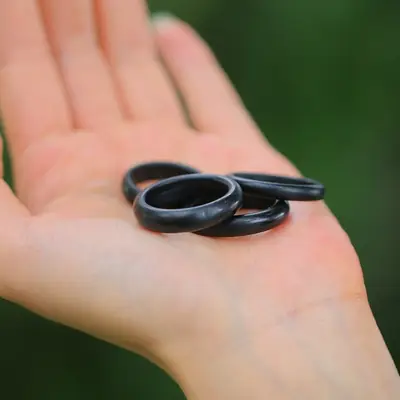 Men's Hetian Jade Ring Black Moyu Ethnic Style