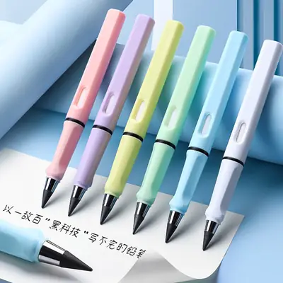 Black technology eternal pencil cutting-free not easy to break core pencil macaron color lead pen for elementary school students