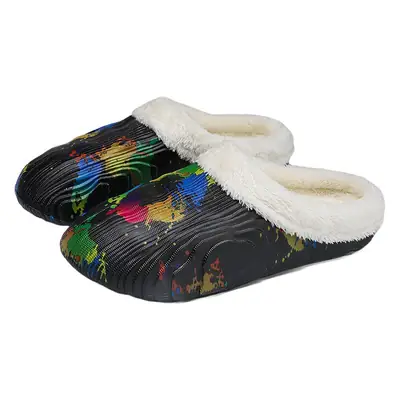 New fashion casual cotton slippers men's winter fleece-lined warm cotton shoes couple slippers indoor home drooping feeling