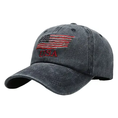 Men's Washed American Flag Cap Retro Baseball Sunshade
