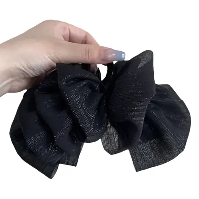 Black Large Bowknot Hair Clip for Women