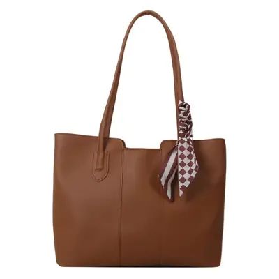 Brown Leather Tote Bag for Women Large Capacity